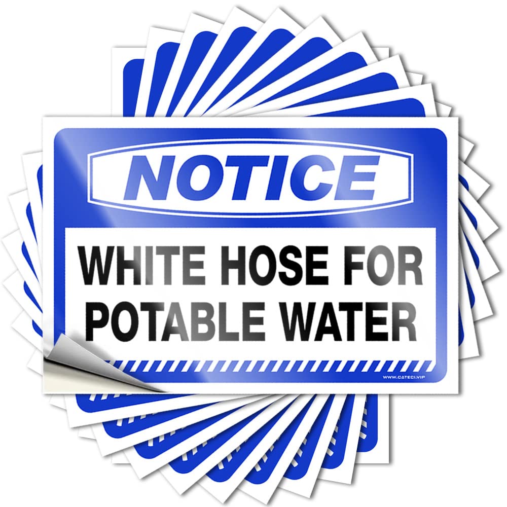 Stickers for Cars Notice White Hose for Potable Water Stickers 10 Pcs Funny Car Sticker Car Accessories(8X12CM)