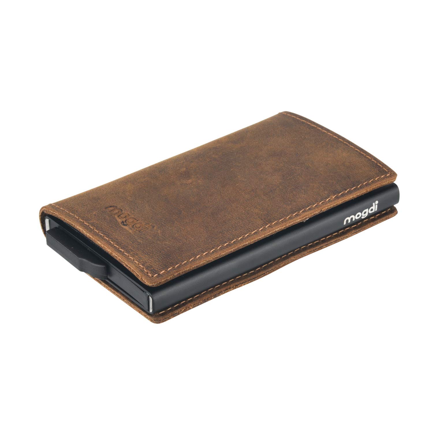 Nano Premium Herren Geldbörse, RFID/NFC Schutz, Slim Wallet mit Münzfach & Kartenetui, aus A++ Echtleder, bis zu 6 Karten, Business Portmonee für Männer (Schwarz)