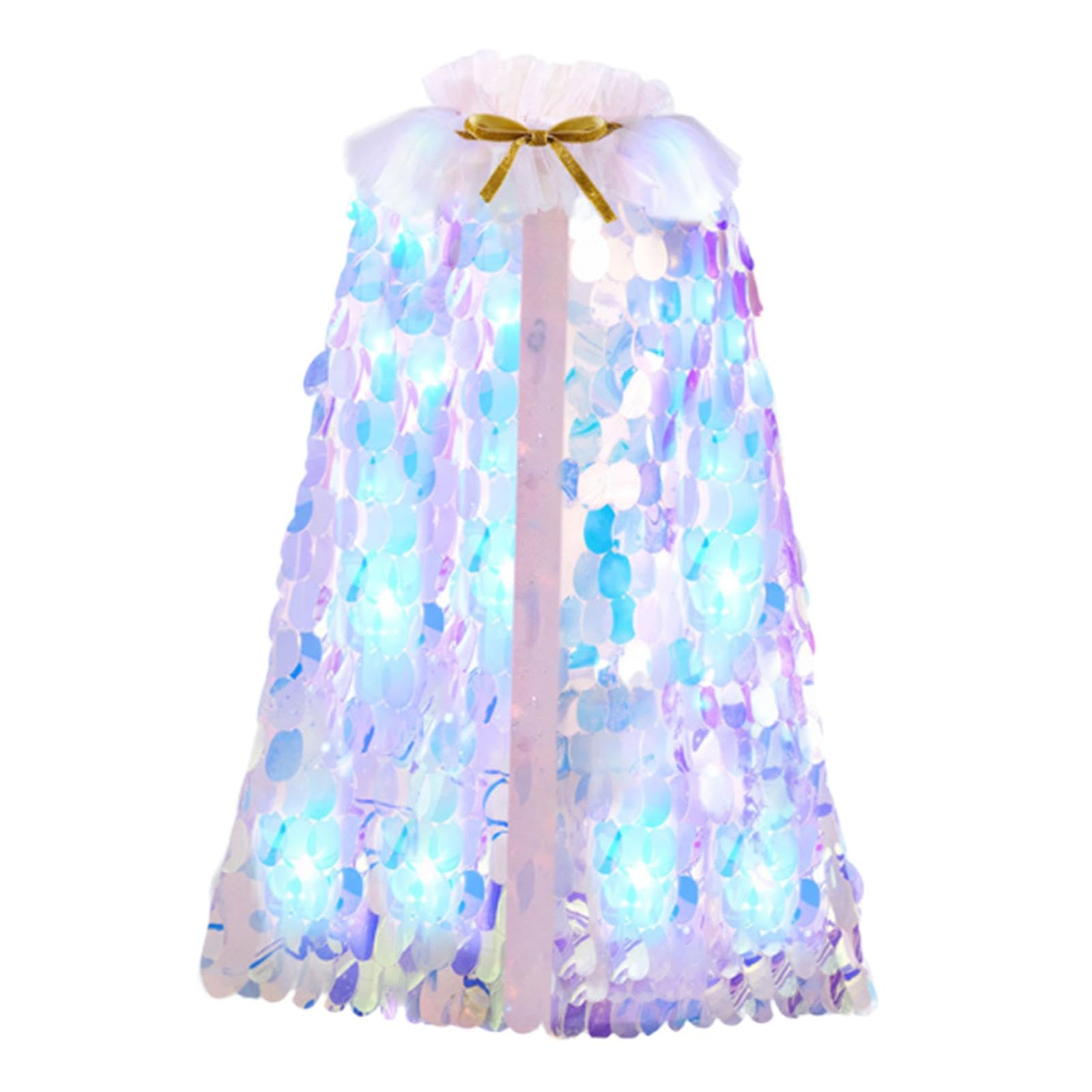 Prinzessinnenumhang für Kinderkostüm für Karneval, Halloween, Prinzessinnen Cosplay, Weißes Licht