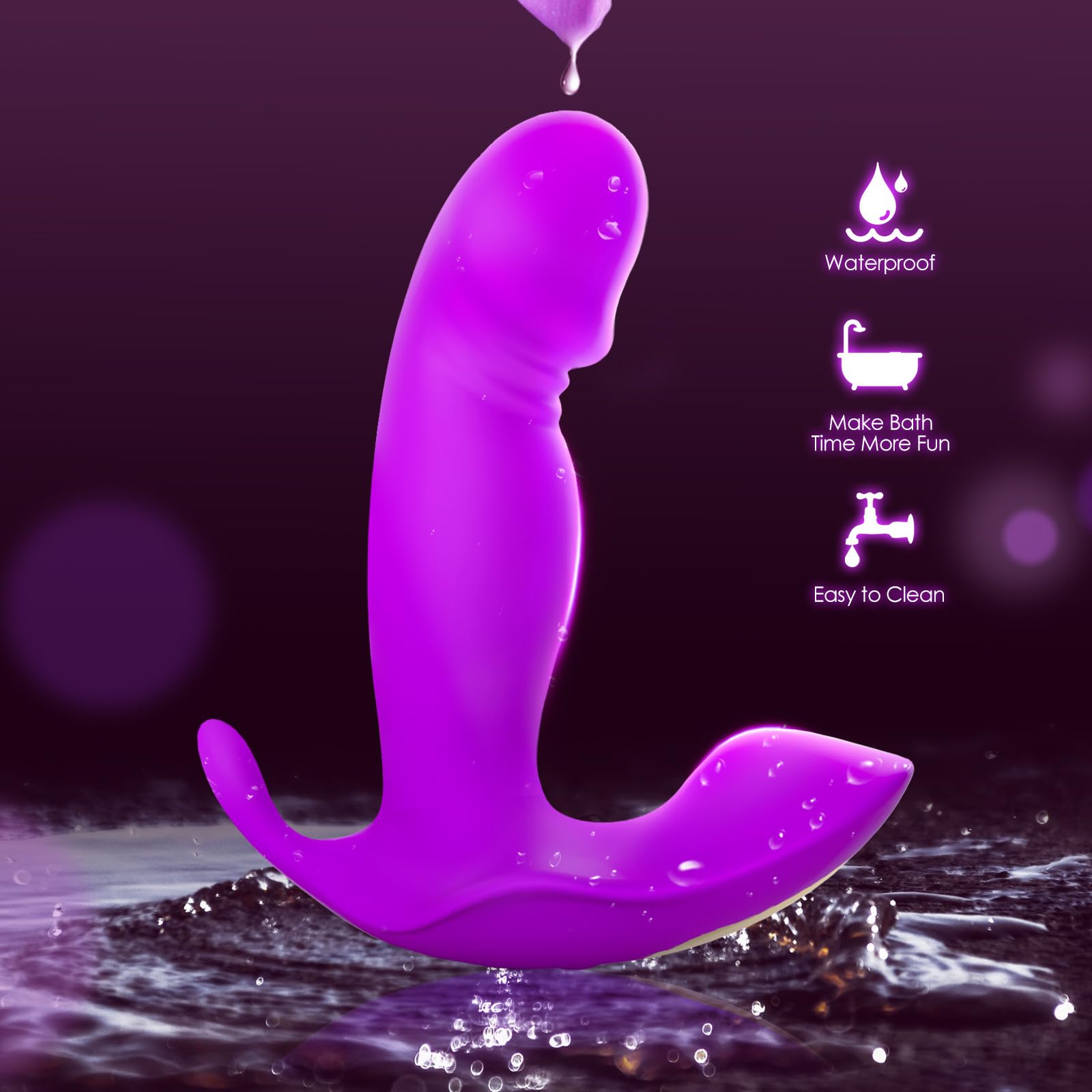 Sex Toy G Spot Vibrator Dildo -Wearable App Remote Control Panty Vibrators with 10 Quickly Wiggling & Vibrating Modes Anal Sex Toys Clitoral Nipple Stimulator for Female or Couples: Purple Vibrator