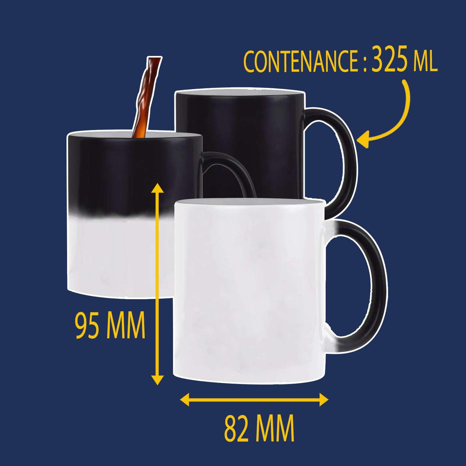 Otshirt Tasse Magique J'ai Pas Toujours Raison | Mug qui change couleur avec la chaleur | Idée Cadeau Humour Drôle Marrant Original Anniversaire Fête