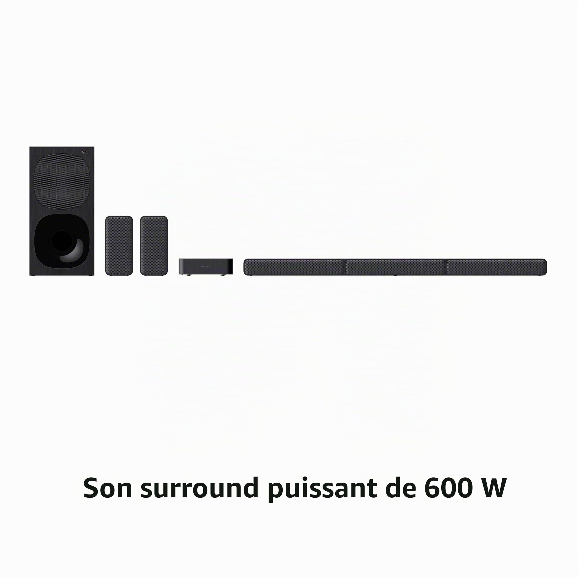 Sony HT-S40R Barre de Son 5.1 canaux 600 W pour TV avec Caisson de Basses et Haut-parleurs arrière sans Fil avec Bluetooth