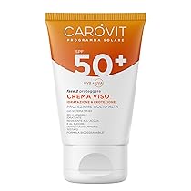 Carovit Crema Viso SPF 50+, Protegge da UVB e UVA, Crema Solare Idratante per Pelli Sensibili, 50 ml