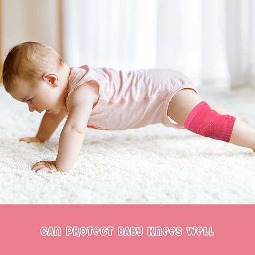 Miniatura 4 de SATINIOR 8 pares de rodilleras antideslizantes unisex para bebés, protectores de rodilla para aprender a gatear, calcetines calentadores de piernas