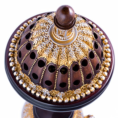 AM Incense Burner Frankincense Resin - Luxury Globe Charcoal Bakhoor Burners for Office & Home Decor (Brown)