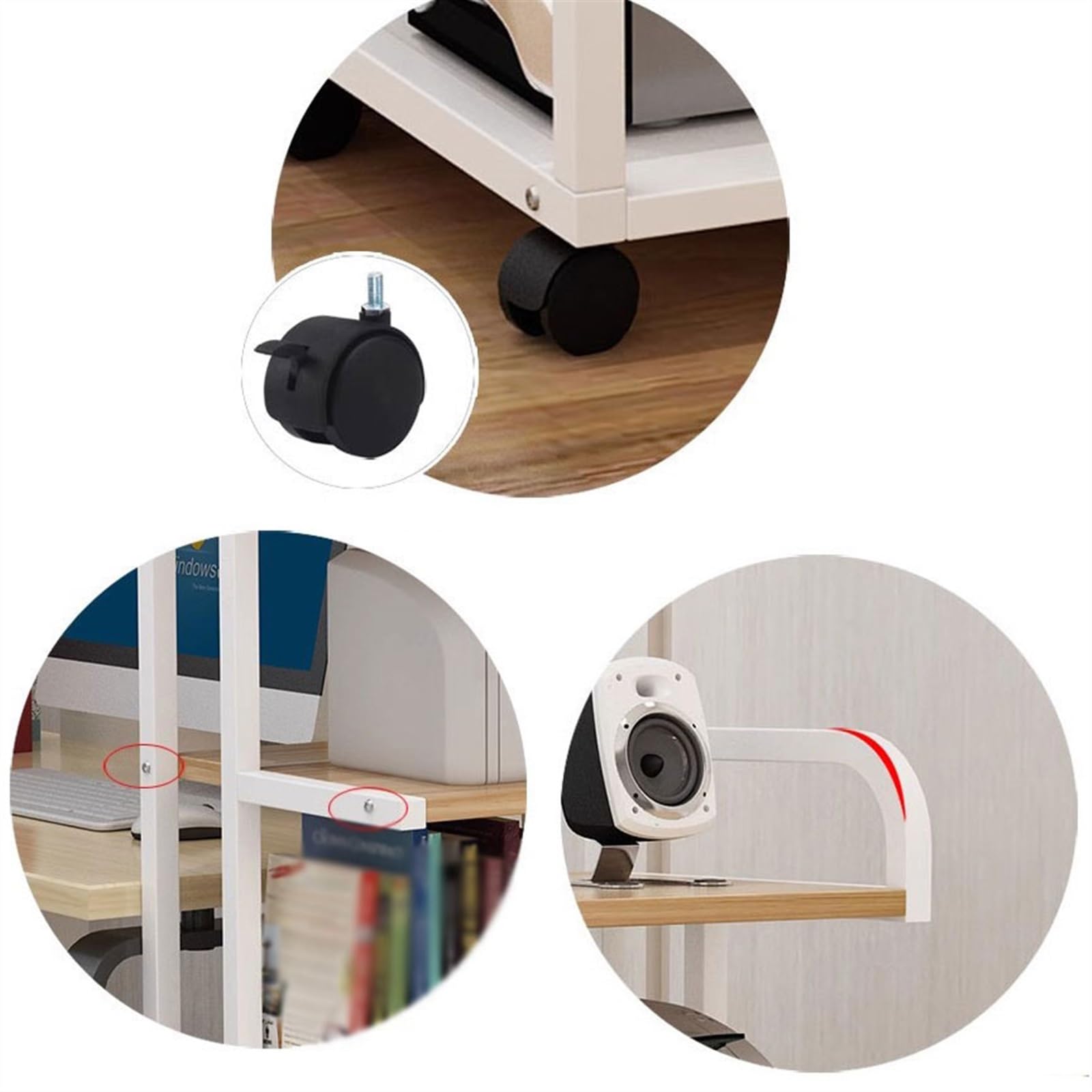 Druckertisch Desktop-Gehäuse Rack Computer-Host-Halterung Druckerständer Büroregal Organizer Schreibtischschrank Mobiler Druckständer Druckerregal,C-Klein