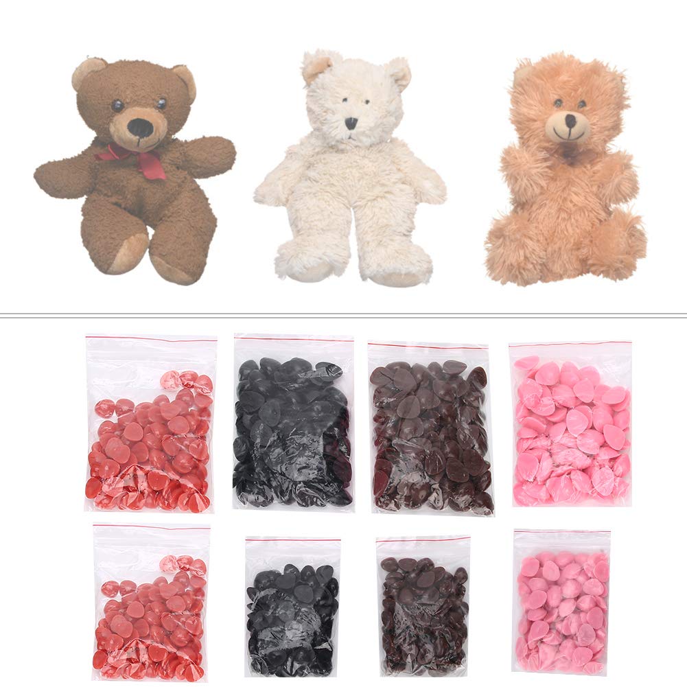 1200 Stück Puppennasen Kunststoff flach Simulation dreieckig DIY Teddybär Stofftier Zubehör (Dunkelgrau und Dunkelblau)