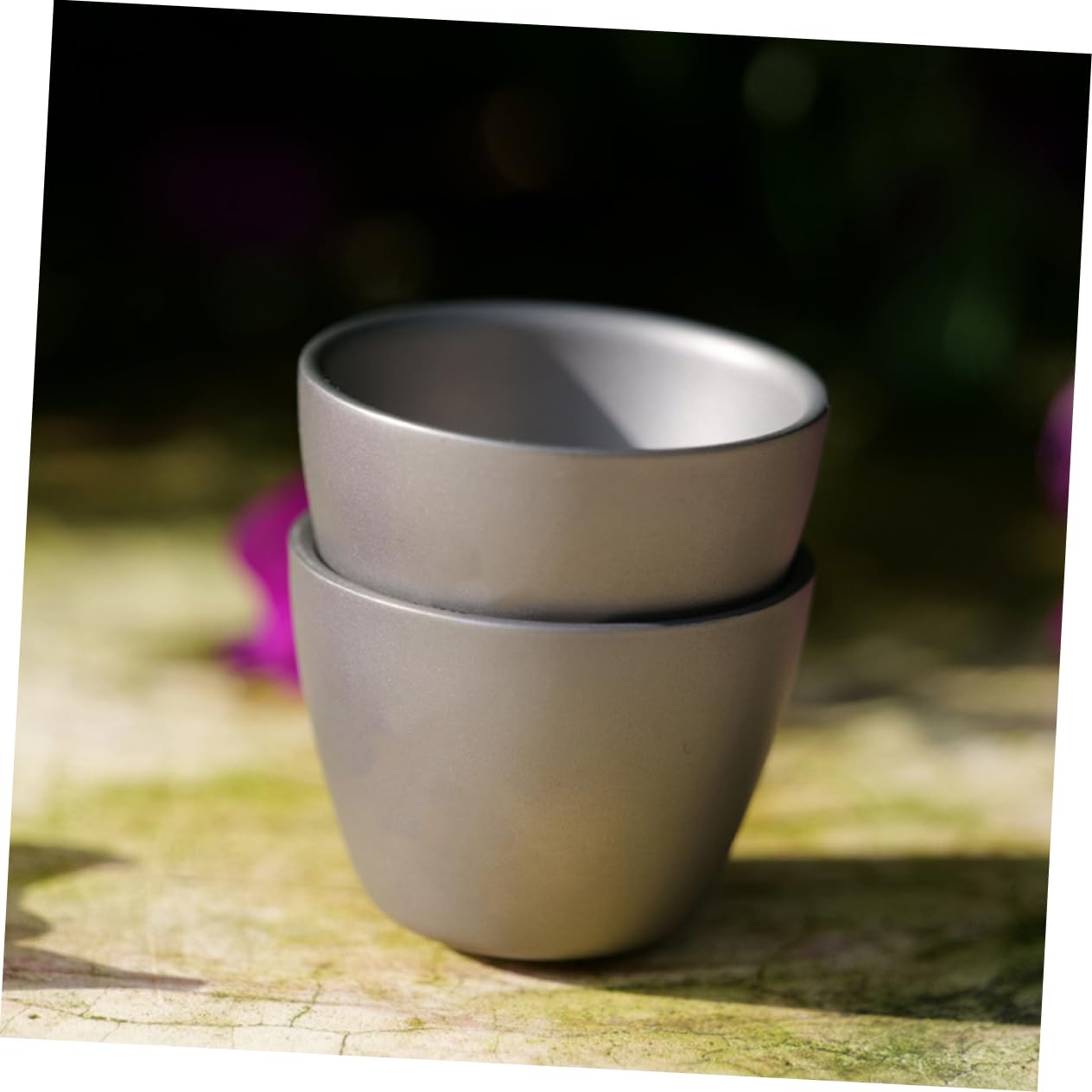 VINTORKY Durable Titanium Tea Cup Portable Mug for Outdoor Use Stable Base Heat Resistant Drinkware for Camping Hiking and Daily Enjoyment