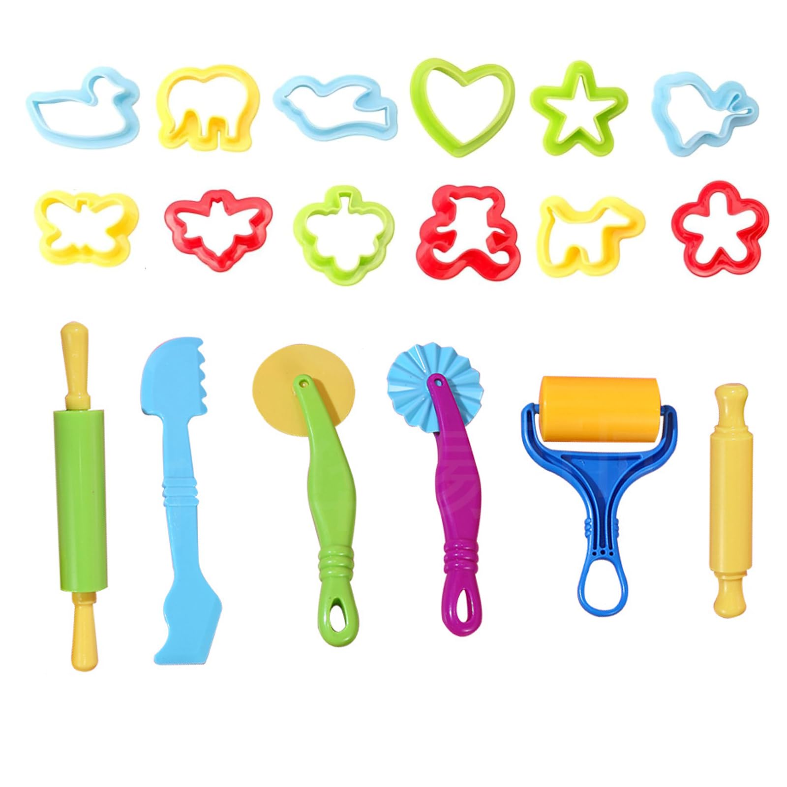 18 Pcs Dough Tools Playdough Tools and Cutters Dough Tools Kit Play Dough Accessories Molds Play Dough Tools Clay Modelling Tools Play Dough Tools Playdough Sets for Children Ages 3 and up