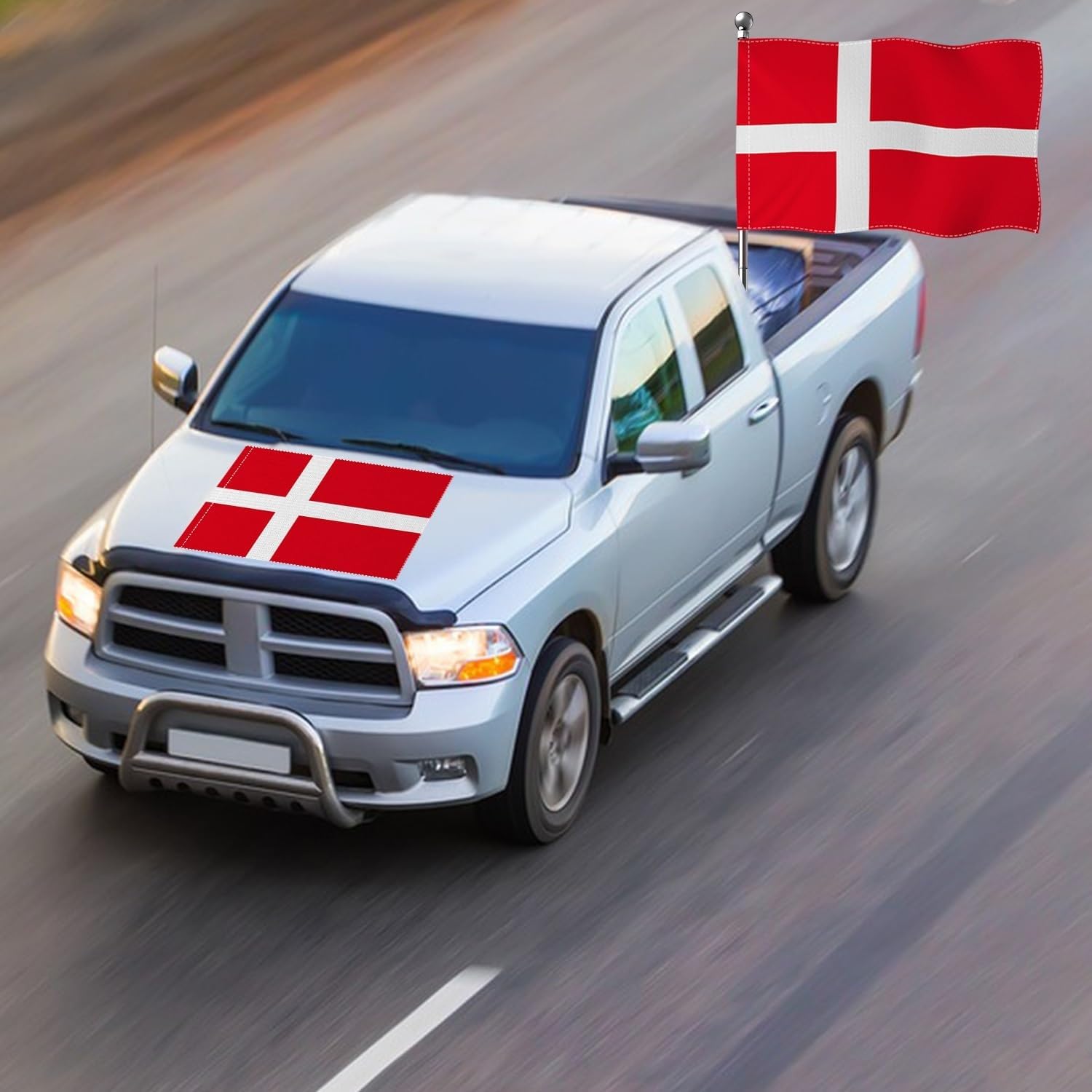 Denmark Danish Flag 3x5ft Double Sided Premium Burlap National Country Banner Heavy Duty Vivid Color Fade Resistant Pole Sleeve Durable TearProof for Outdoor Yard Patio Garden Decor