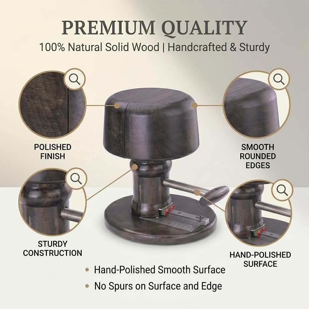 Wooden Hat Stretcher & Hat Block – Adjustable Hat Shaper for Cowboy & Fitted Hats
