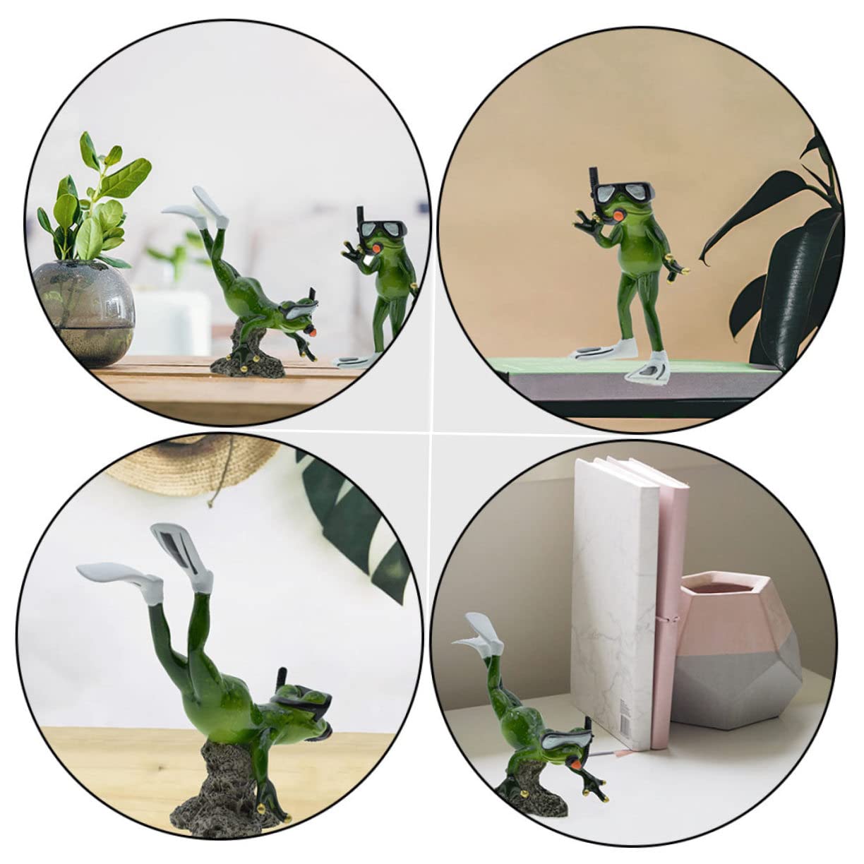1 Paar Froschfiguren für Garten Grüne aus Kunstharz und Tischdeko