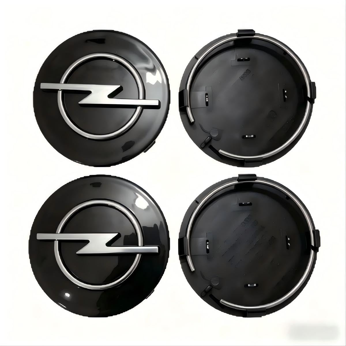 Auto Nabendeckel für Opel, 4 Stück Schwarze ABS OEM Radnabenkappen Felgenkappene Nabenkappen Zubehör (60 mm) - 2