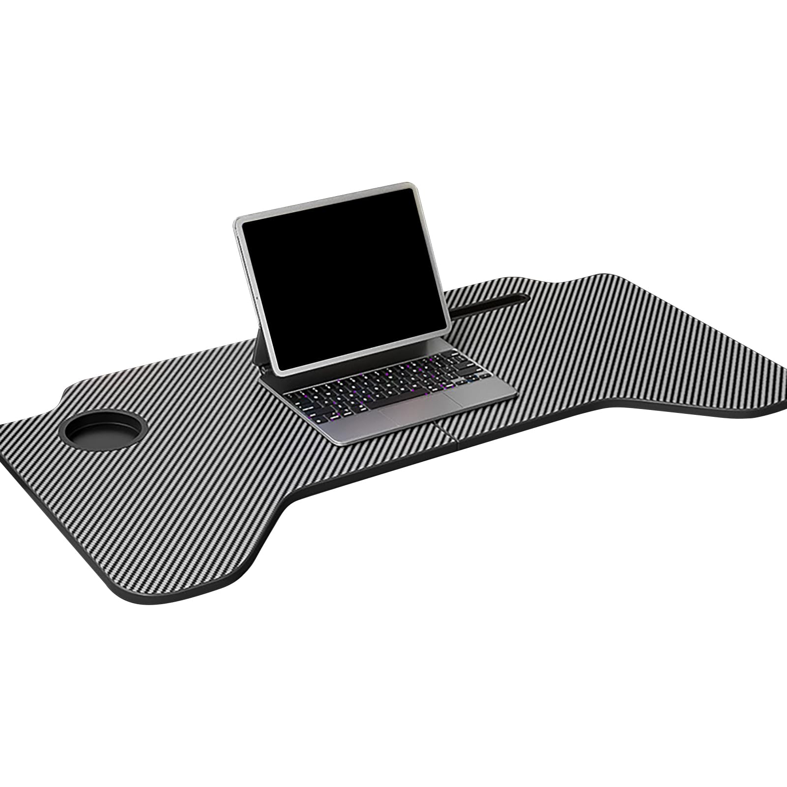 Portable Lap Laptop Desk | Foldable Car Laptop Desk | Car Desk for Laptop, 180 Degree Folding Portable Table Tray, Wear-Resistant Car Table for Main Driver's Seat, 32Kg Bearing Load Black Food Tray