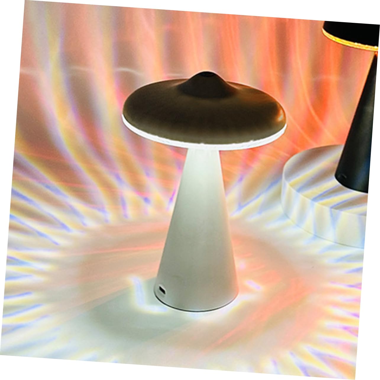 Artibetter Lampada da Tavolo Ricaricabile a Luce Calda Touch Dimming, Design a Forma di Disco Decorativo per Camera da Letto, Ufficio, Scuola, Regalo Creativo