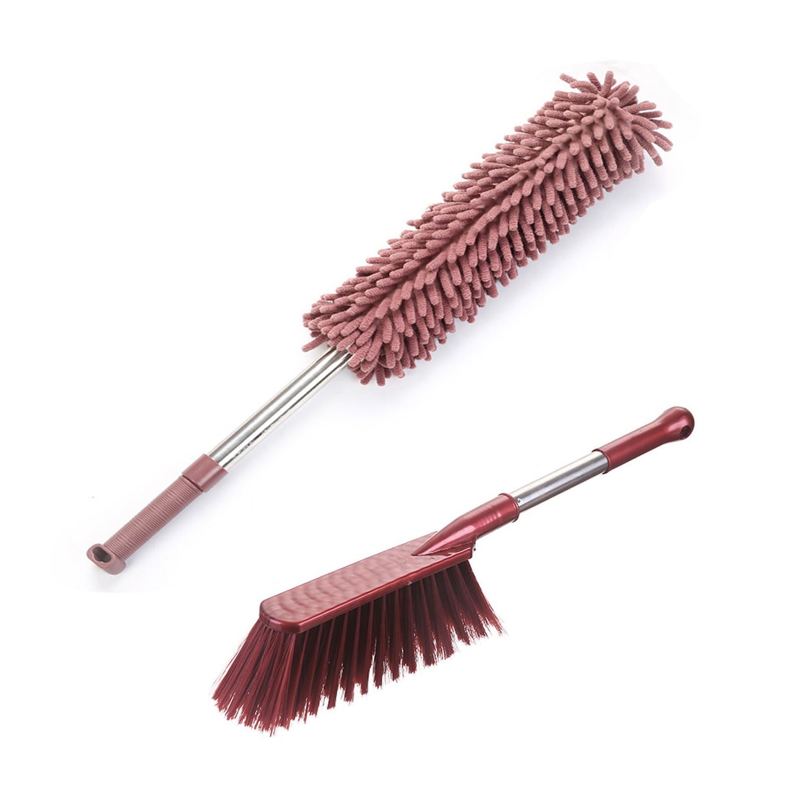 Dusters for Cleaning, Microfibre Chenille Duster Long Handle Hand Brush,Telescopic Feather Dusting Tool(Pink)
