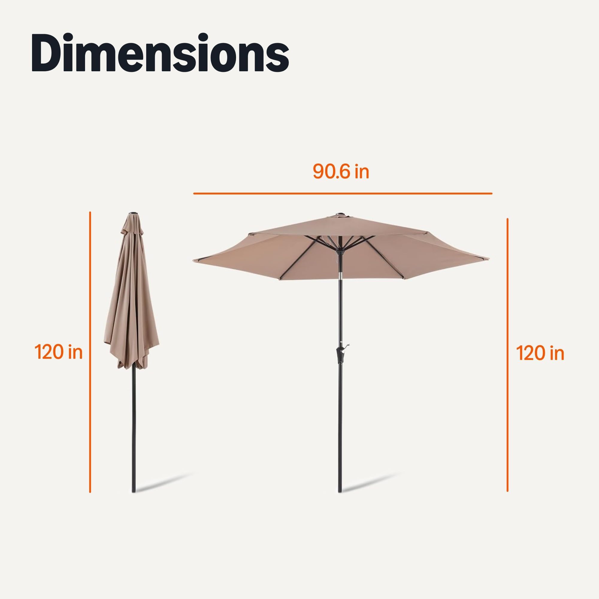 abba patio 11 ft umbrella Abba Patio 11ft Outdoor Patio Umbrella w/ Push Button Tilt and Crank, 6  Ribs-Dark Blue