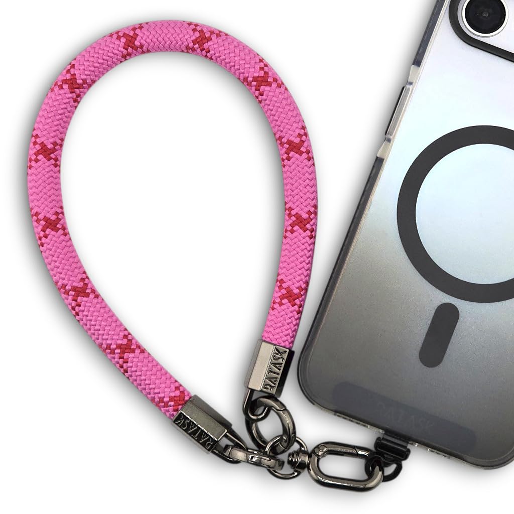 Ratask Unisex Bright Pink Wrist Strap Lanyard, Rope Lanyard Wrist Strap For Mobile Phones, Cameras, Keyring, Keychain,Mobile Accessory Pendant (Bright Pink)