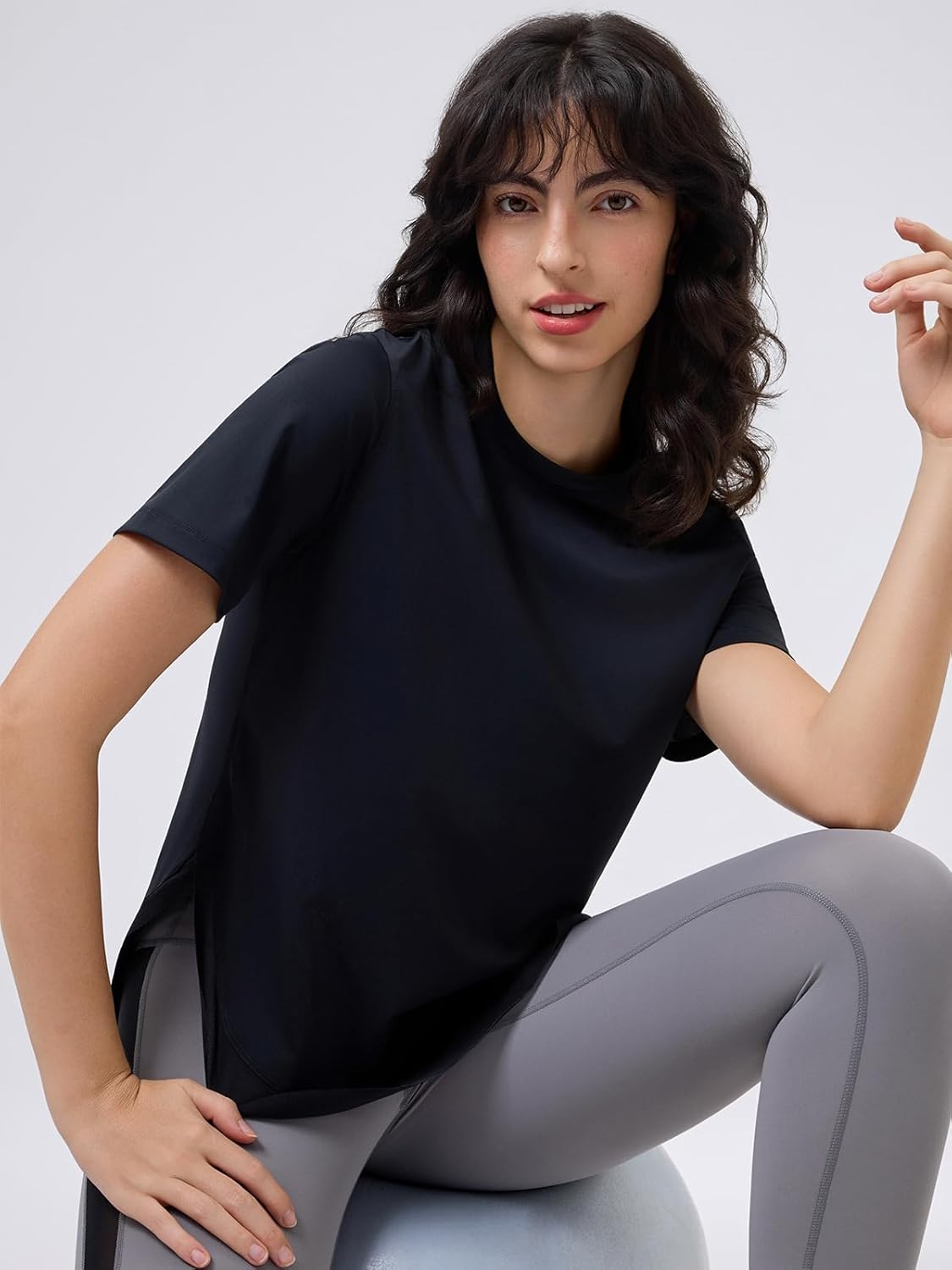 AARYA Women's Cooling Workout Tops Short Sleeve Loose Fit Activewear - Quick Dry Athletic Shirts for Yoga Running Gym - Image 3