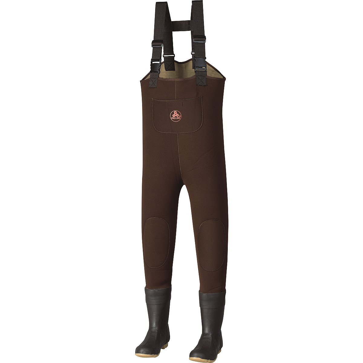 Pro Line Men's Marsh Creek Neoprene Chest Waders Felt Sole Dark Brown, DARK BROWN,
