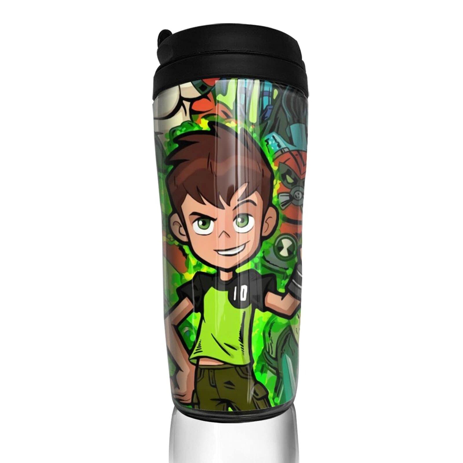 Cartoon Ben 10 Iced Coffee Cup Beverage Travel Cup Insulated Tumbler Thermos Mug Double Wall Tumbler Mugs Art Water Bottle With Lids 11.8 oz