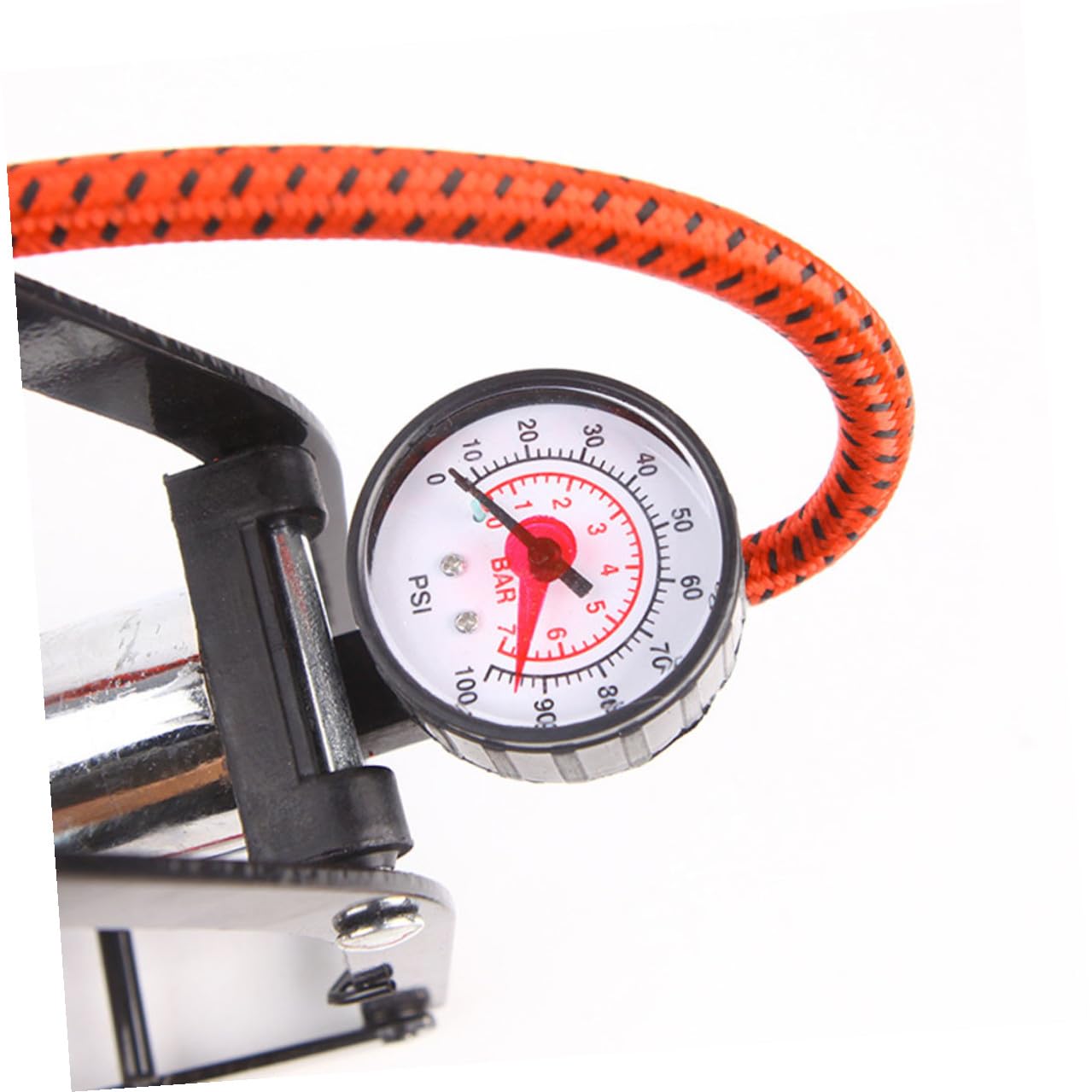 PRETYZOOM Hochdruck Fußpumpe Auto und Fahrrad mit Manometer Rutschfester Fußtritt Vielseitige Anschlüsse Tragbarer Reifenluftpumpe für Motorräder Boote und Luftbetten Robuste Standluftpumpe