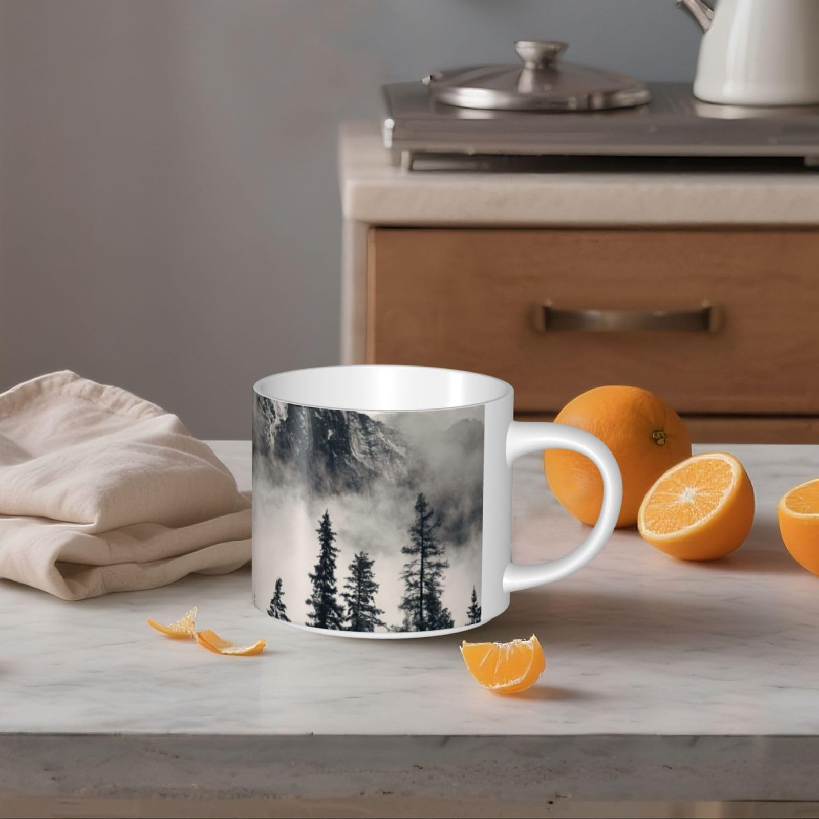 Canadian Smokey Mountain Cliff drukowane kubki ceramiczne o dużej pojemności ceramiczny kubek do kawy
