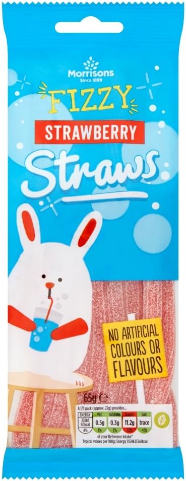 Morrisons Strawberry Straws, 65 g