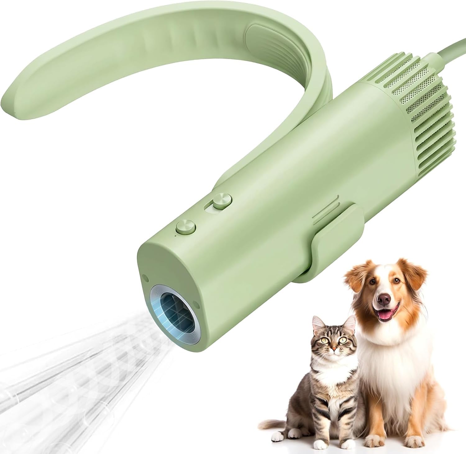 Hands-Free Pet Hair Dryer with Low Noise High Speed 1400W Brushless Motor 80m/s Airflow Speed 40dB Volume for Pet Pet