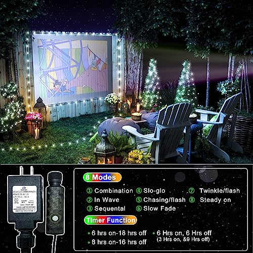 Outdoor String Lights - 262Ft 800 Led Christmas Lights For Outside Ip67 Waterproof, Plug In 8 Modes Fairy Lights Bedroom With Remote For Patio Camping Garden Tree Holiday Party Wedding (Cool White) #TOP1