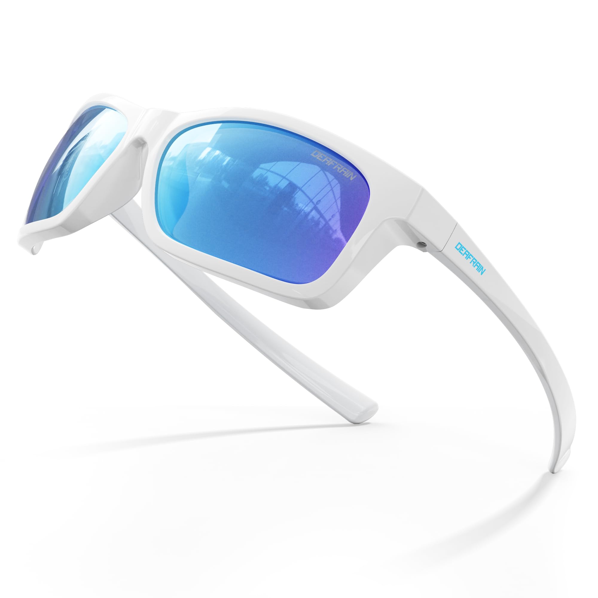 DEAFRAIN Kids Polarized Sports Sunglasses for Boys Girls Unbreakable Flexible Frame Youth Baseball Running Fishing Glasses for Age 5-14