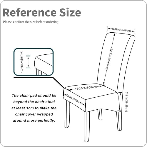 Miniatura 4 de Deisy Dee XLextragrandes, fundas extraíbles y lavables, de Spandex suave, extra grandes para sillas de comedor para cocina (flor roja, 2)