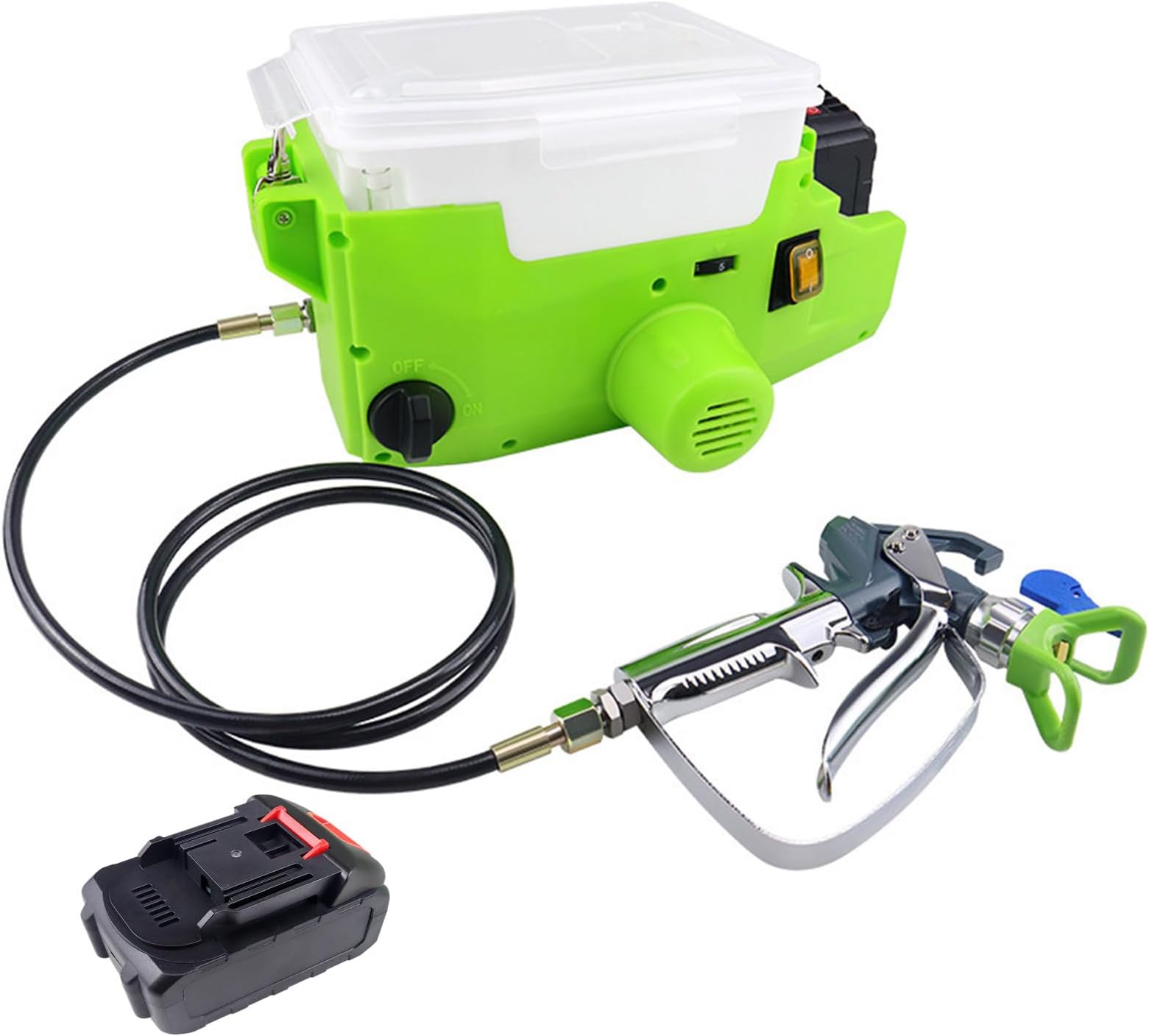 Cordless Electric Spray Gun with Lithium Battery for High-Pressure Paint Spraying, 1.7L Capacity