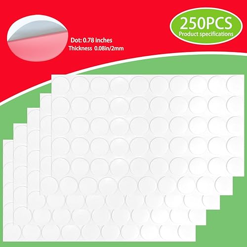 Cinta transparente de doble cara para paredes, puntos adhesivos circulares transparentes reutilizables de doble cara, adecuado para fotos, marcos de