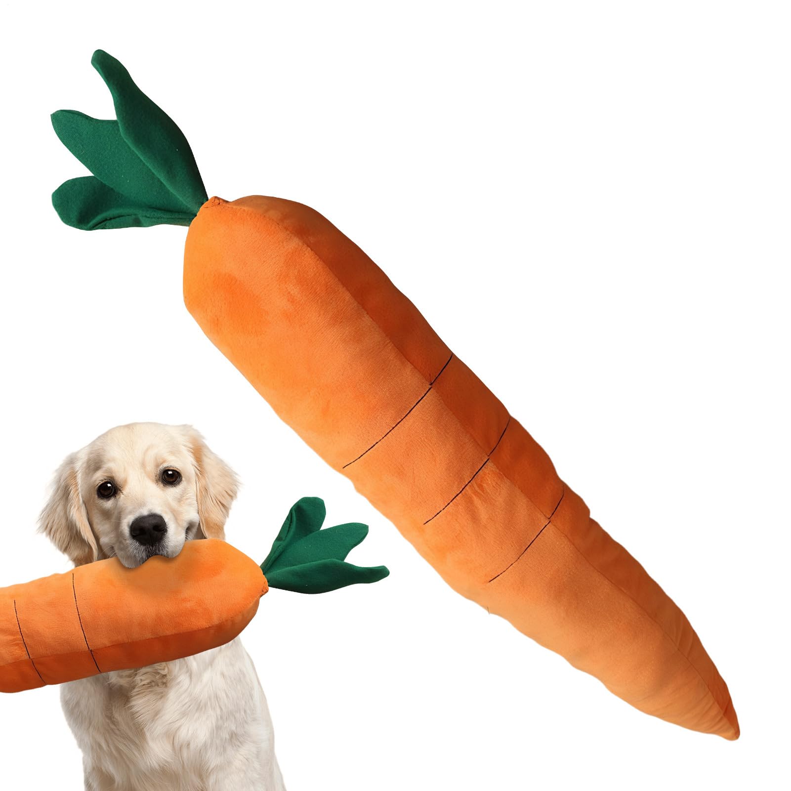 Giant Carrot Dog Toy, Dog Chew Toys for Aggressive Chewers, Carrot-Shaped Plush Doll for Small, Medium and Large Dogs Indoors