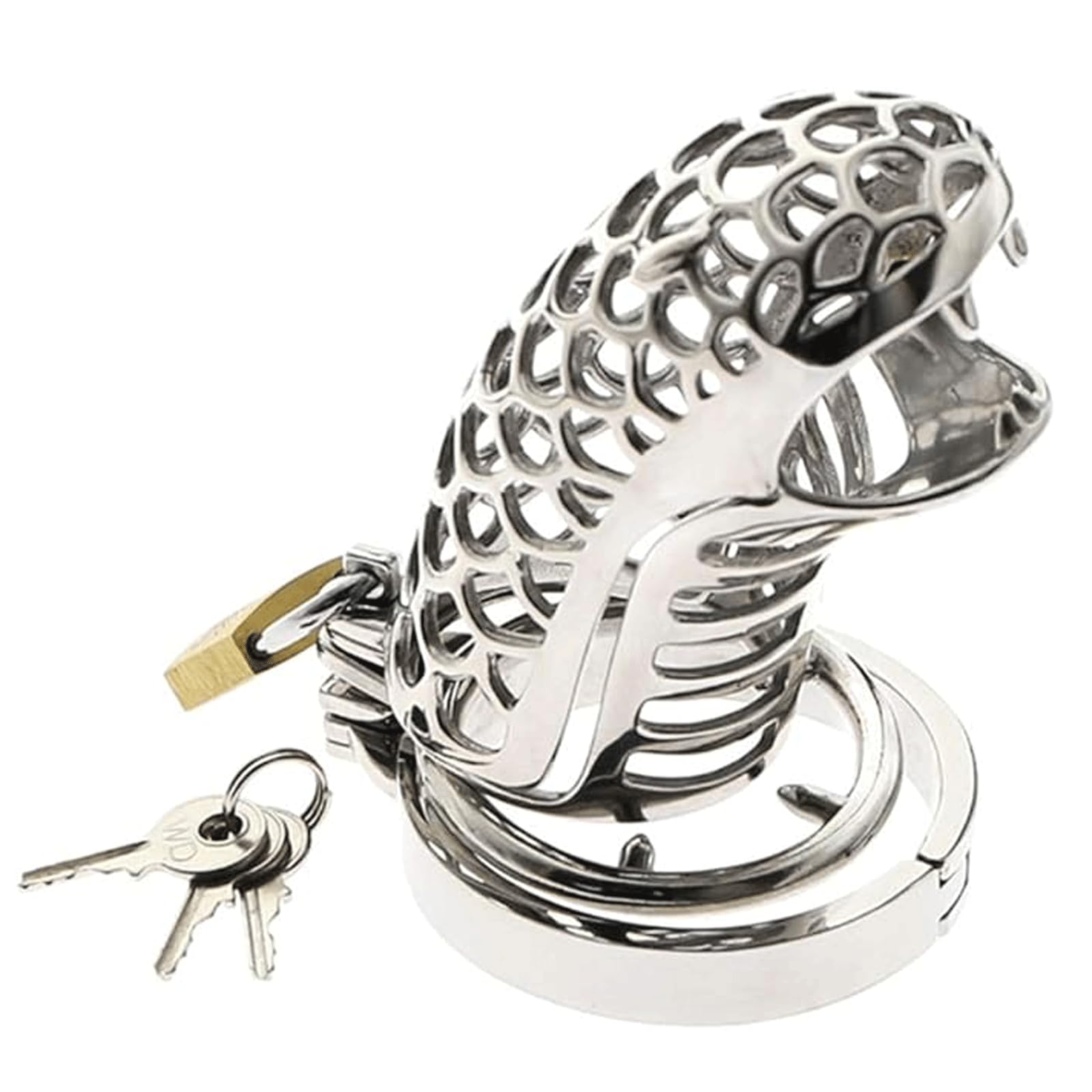 Hsdwerwh Men's Stainless Steel Penis Ring Chastity Cage, Erotic Penis Ring, Sex Products Penis Lock Ring, Chastity Belt(Size:48mm)