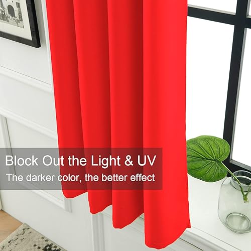 Miniatura 2 de LA PALMA Cortinas opacas con aislamiento térmico y ojales para sala de estar, cortinas de ventana para dormitorio, 2 paneles en 1 juego