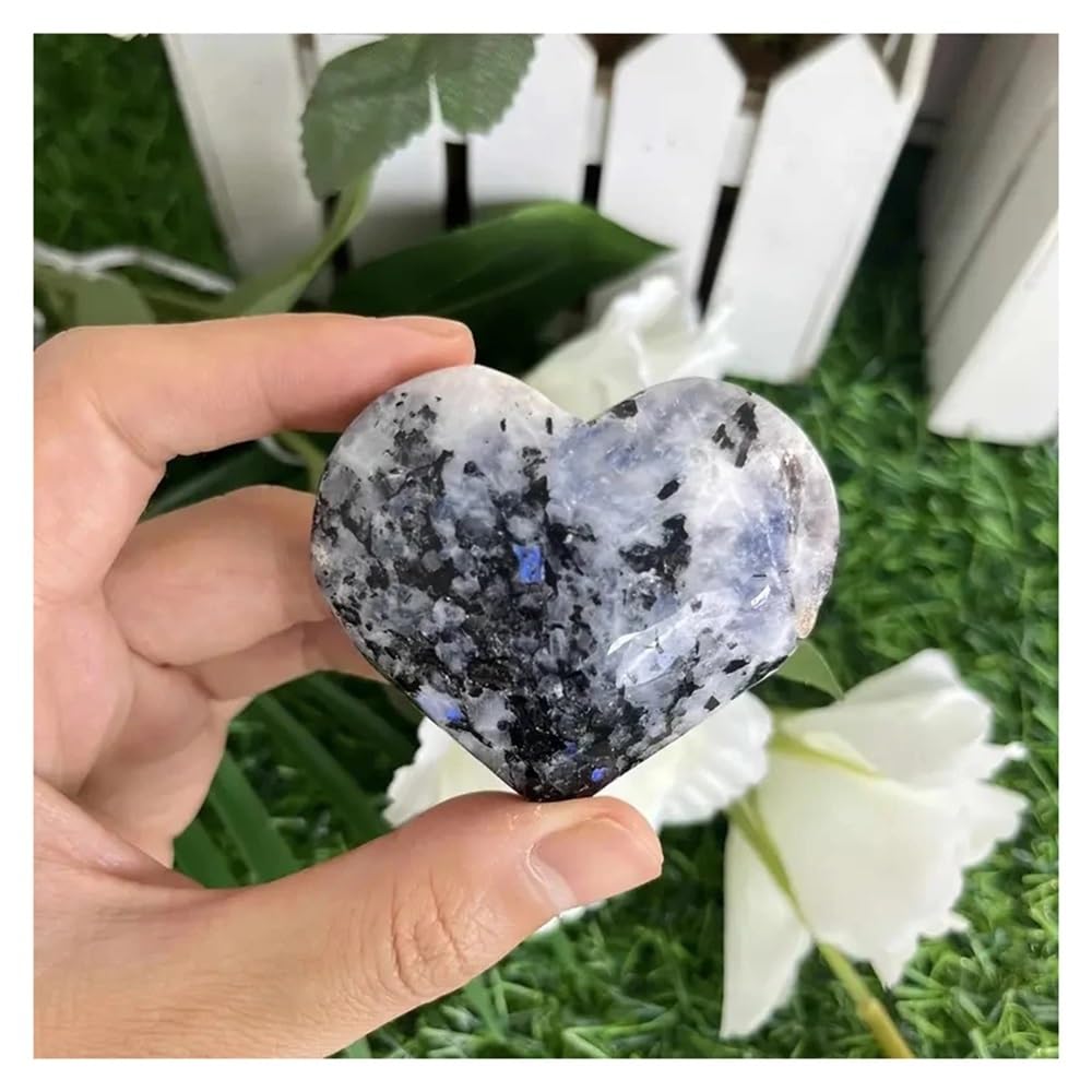Corazón de piedra negra tallado a mano, el regalo perfecto de decoración