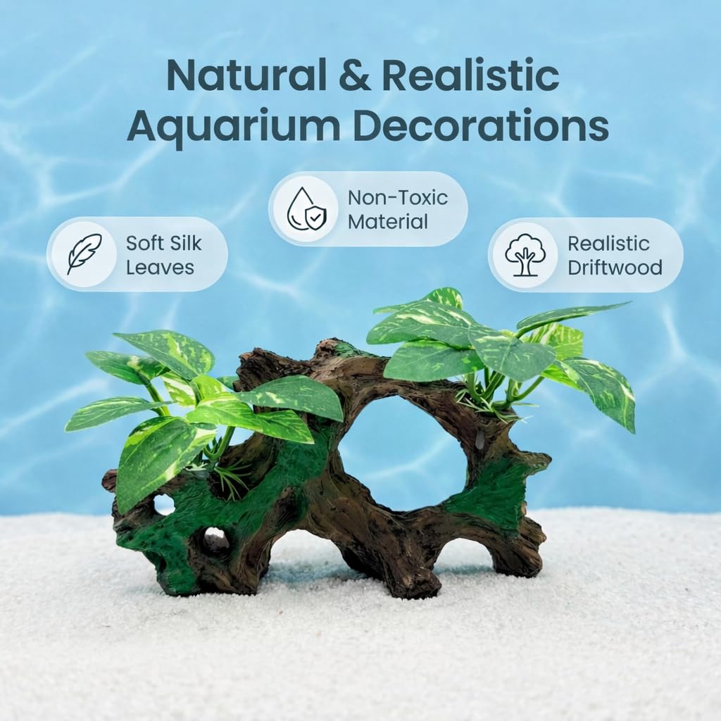 Aquarium Cave Decor - Silk Plants for Betta Fish -5 Aquarium Cave Decor - Silk Plants for Betta Fish -5