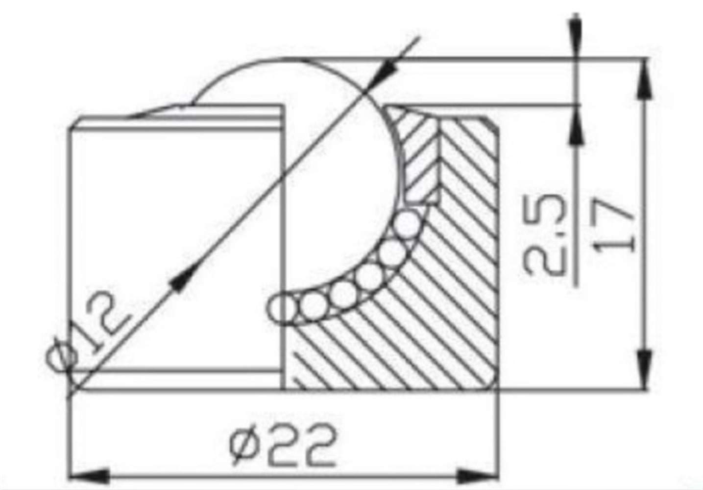 DINGGUANGHE-CUP Ball Casters 5PCS 12mm Furniture Bearing Steel Ball KSM-12 Swivel Round Ball Caster Silver Metal Wheel Universal Ball Transfer Unit Industrial Casters
