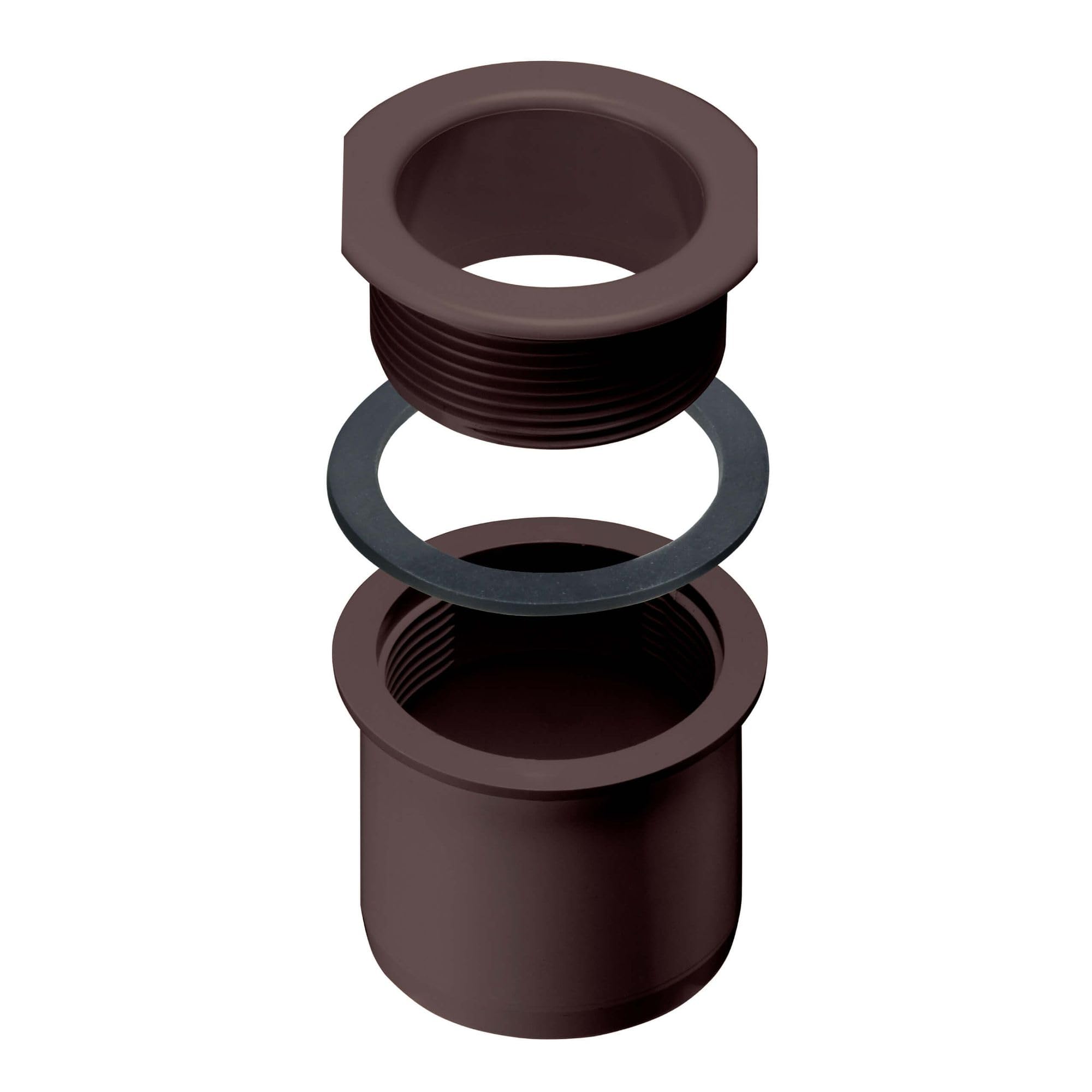 INEFA Screw-On Drain Socket 83/75mm Dark Brown Plastic for Box Gutter Easy Installation