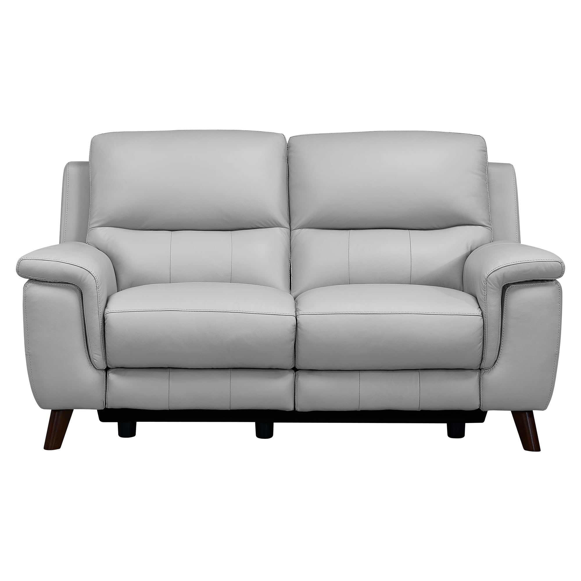 Armen Living Lizette Modern Power Reclining Loveseat in Dove Grey Leather