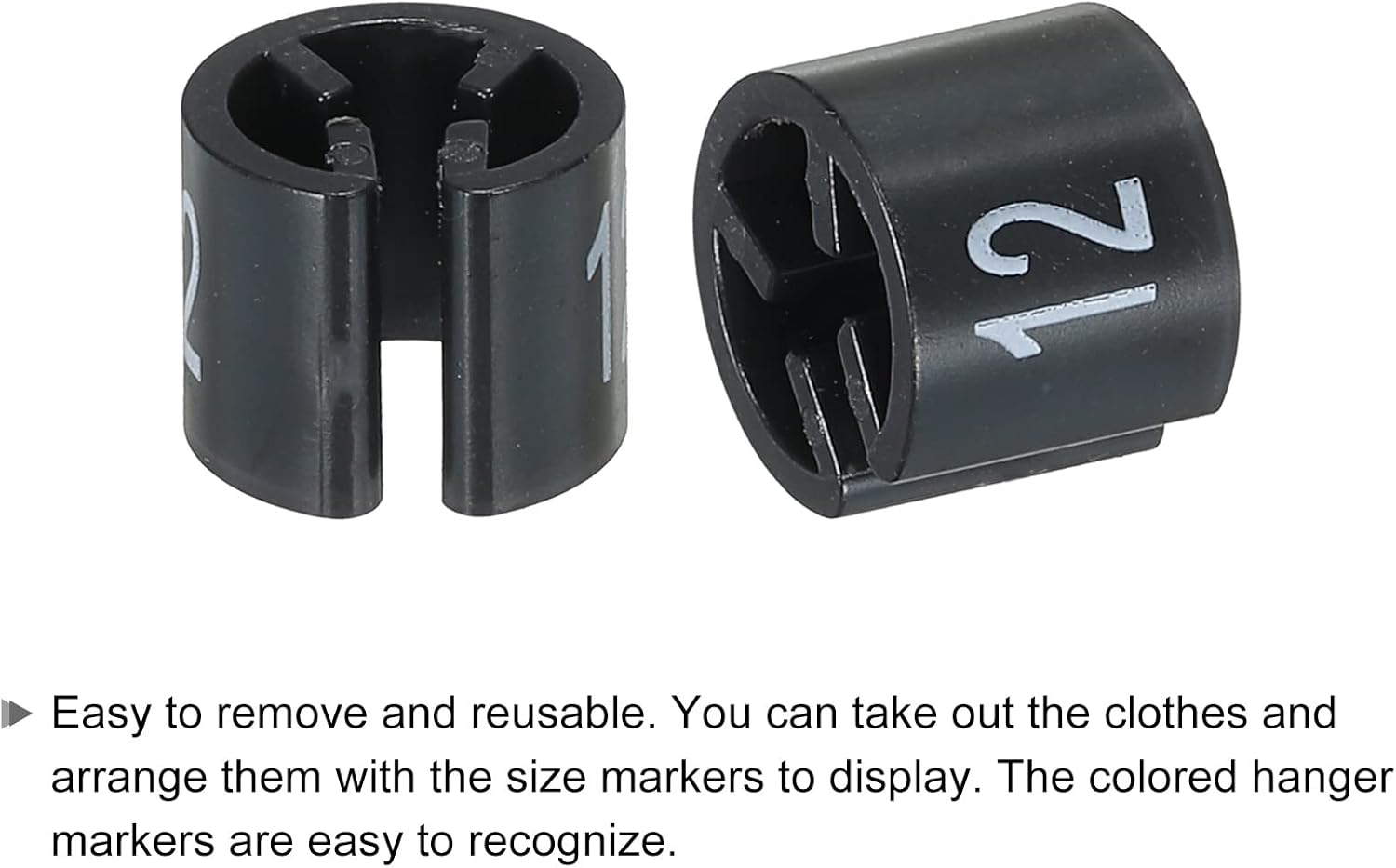 MECCANIXITY Marcadores de colores para colgar ropa (Número 12, negro ...