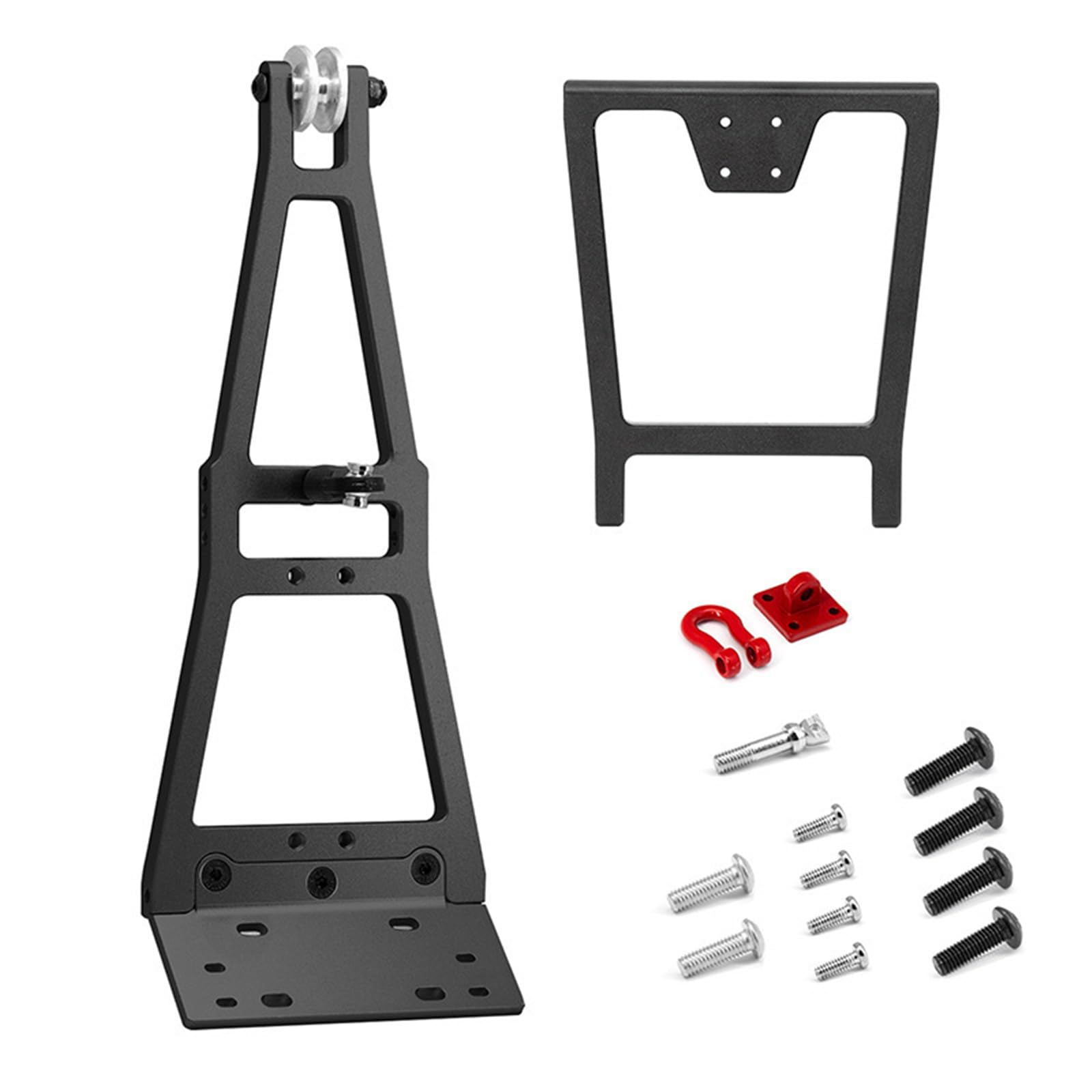 CHICHIYANG 1/10 RC Truck Car Rescue Crane Arm Wrecker Kit Servo & Winch Podwójne stenty Nadaje się do SCX10 RC Trailer DIY Tool