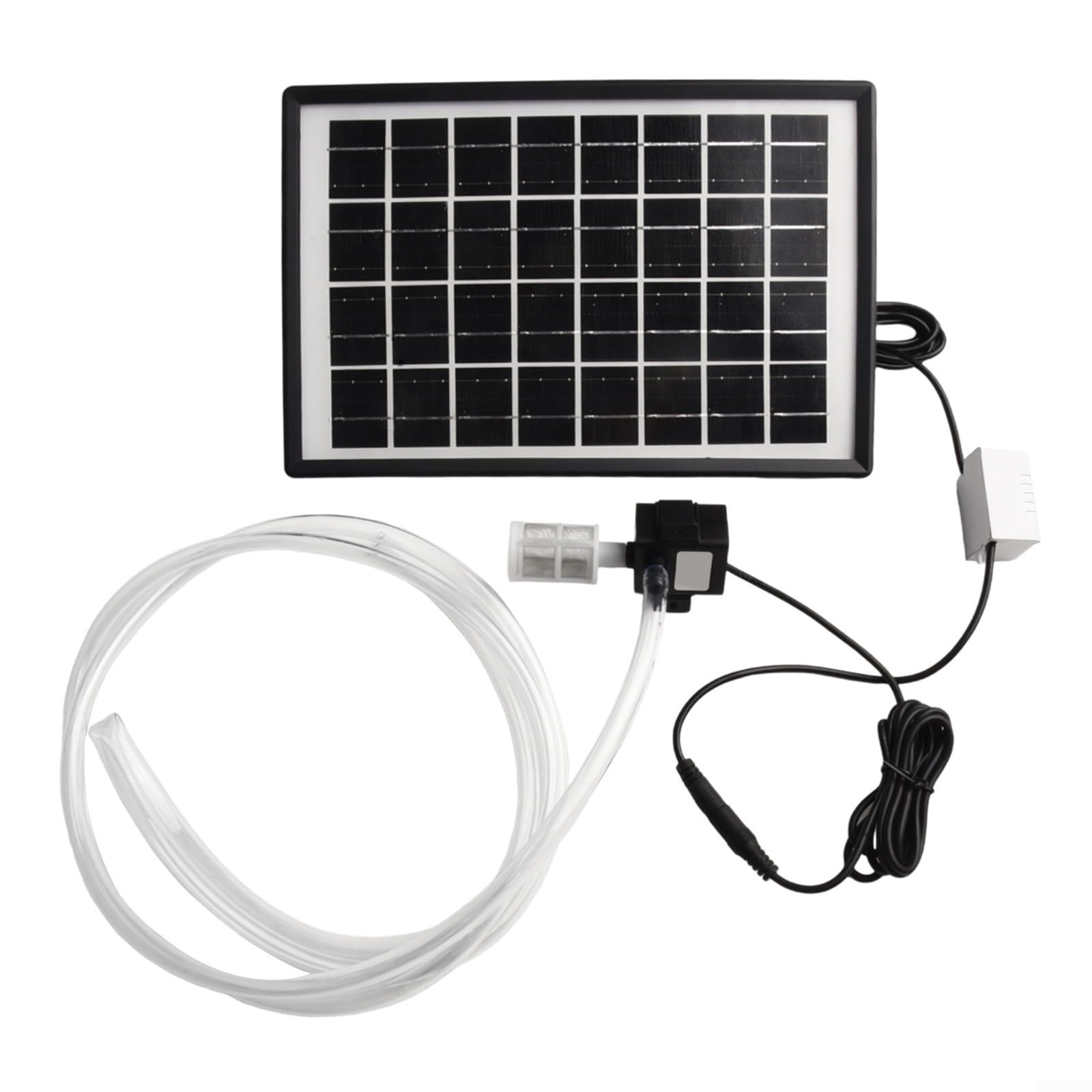 Kit de bomba de agua solar, panel de 6 W, 9 V, 12 V, bomba sumergible CC de 240 l/h, caudal de 2 m, filtro de tubo, para estanque, fuente, acuario, rocalla al aire libre