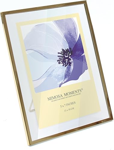 Miniatura 2 de MIMOSA MOMENTS Marco de fotos flotante de metal de latón (latón, 5 x 7)