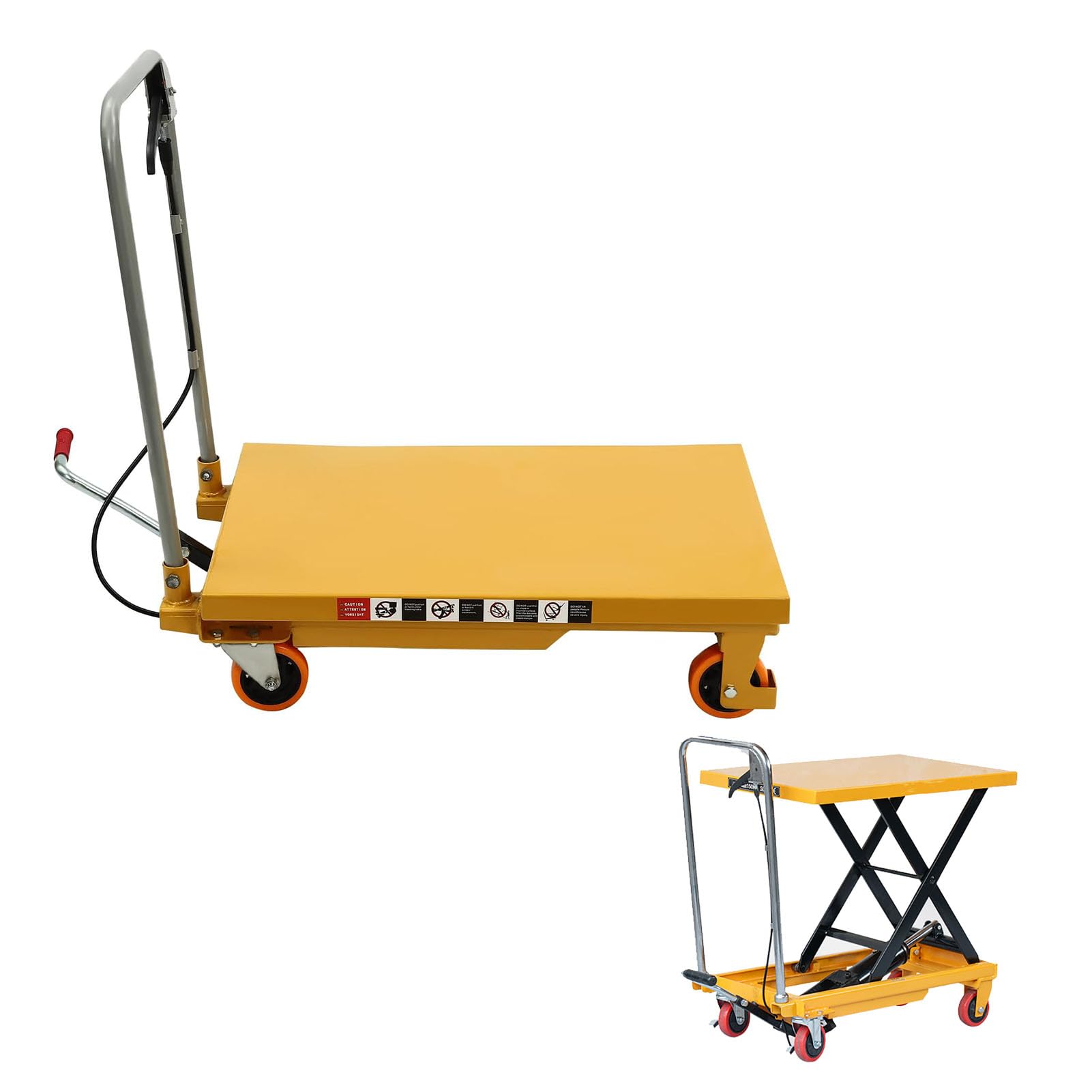 Carrello Elevatore Manuale, Carrello a Piattaforma, Sollevatore Idraulico, Elevatore Merci, Tavolo Elevatore, Carrello Piattaforma per Movimentazione e Trasporto di Materiali,200kg