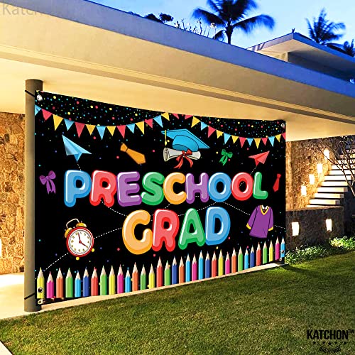 Image of KatchOn, Large Preschool Graduation Backdrop - 72x44 Inch | Preschool Graduation Banner for Preschool Graduation Decorations Class of 2026 Graduation Backdrop for Prek Graduation Decorations 2026