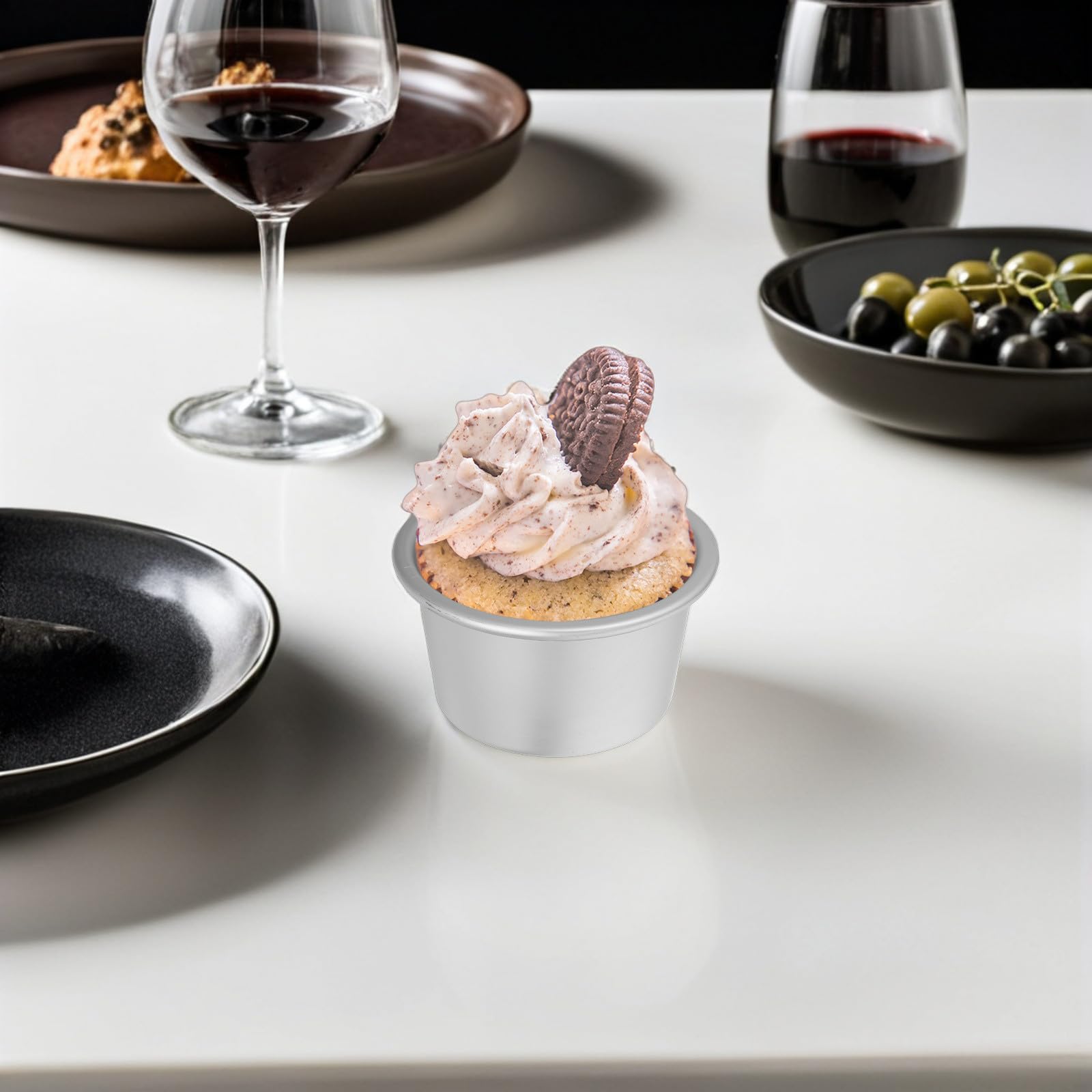Ciieeo Molde redondo de aluminio para 12 tartas, moldes para hornear, para tarta de queso, utensilios antiadherentes para hornear en Navidad, bodas, cumpleaños y fiestas.