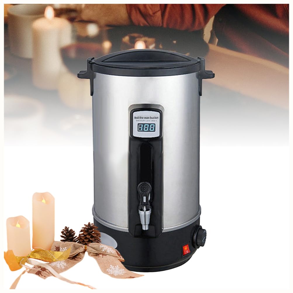 Elektryczny tygiel do wosku, 8L/10L/12L/20L/30L/35L Topiarka do wosku do produkcji świec z wylewką do szybkiego nalewania, kontrola temperatury (12L)